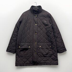 Lauren Ralph Lauren Womens Sz 1X Quilted Barn Coat Jacket Brown Equestrian Lined